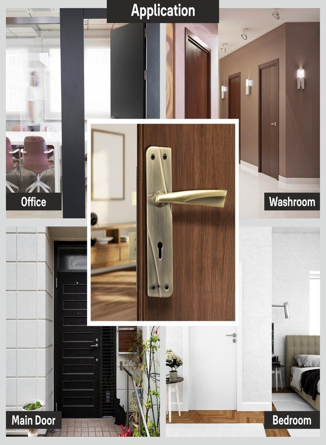 ييل قفل باب نقر من نوع Yale YECM-432-6L-AB مناسب لغرف النوم/المنازل/المكاتب/الفنادق، مناسب للأبواب ذات الفتحة اليسرى/اليمنى | طقم مقبض مع لوحة - ستة أذرع، 3 مفاتيح وجسم القفل (نحاس عتيق) - Image 3